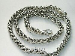 Hand Made. 925 Sterling Silver Wheat Profiled Wire Chain Thickness 6.30 mm