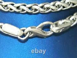Hand Made. 925 Sterling Silver Wheat Profiled Wire Chain Thickness 6.30 mm
