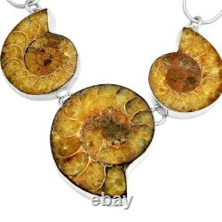 Hand Made Artisan Crafted Sterling Silver Ammonite Jewelry Necklace with toggle
