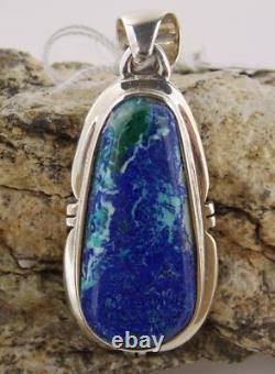 Hand Made Azurite/Malachite Sterling Silver Pendant Arizona 22420