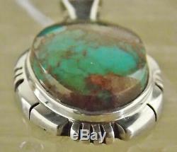 Hand Made Bisbee Turquoise Sterling Silver Pendant 21566