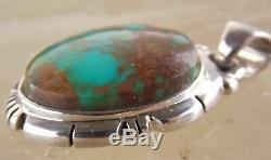 Hand Made Bisbee Turquoise Sterling Silver Pendant 21566