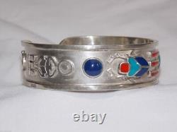 Hand Made Egyptian Bracelet Solid Sterling Silver Bracelet with Precious Scarab