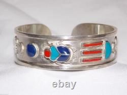 Hand Made Egyptian Bracelet Solid Sterling Silver Bracelet with Precious Scarab