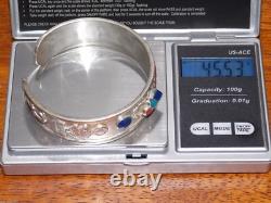 Hand Made Egyptian Bracelet Solid Sterling Silver Bracelet with Precious Scarab