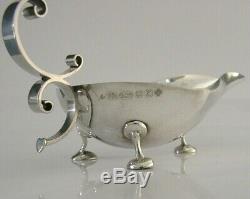 Hand Made Modernist Solid Sterling Silver Sauce Boat London 2000 Arts & Crafts