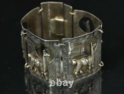Hand Made Peru Huge Sterling Silver Bangle 7.5 63 Grams
