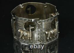 Hand Made Peru Huge Sterling Silver Bangle 7.5 63 Grams
