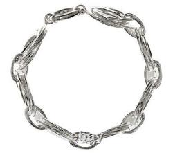 Hand Made Polished Hammered Circle Bracelet REAL 925 Sterling Silver QVC