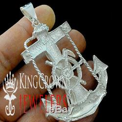 Hand Made Real Silver Santisima Muerte Grim Ripper Angel Of Death Anchor Pendant