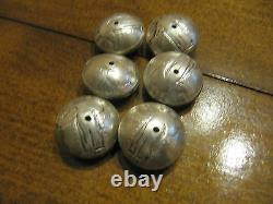 Hand Made Squash Blossom Standing Liberty Quarter 90% Silver Beads Lot Of 6