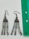 Hand Made Sterling Silver. 925 and aquamarine 3 inch dangle earrings
