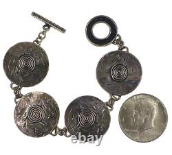 Hand Made Sterling Silver Artisans Spiral Bracelet 1-1/8 Wide x 7-1/2 Long