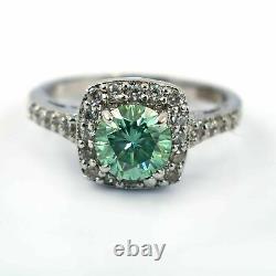 Hand Made Sterling Silver Blue Diamond Pave Ring 1.20 Cts