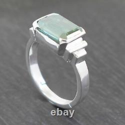 Hand Made Sterling Silver Blue Diamond Ring 4.8 Cts