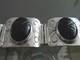 Hand Made Sterling Silver Bracelet with Obsidian (Volacanic Stone) Free Shipping
