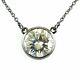 Hand Made Sterling Silver Chain Necklace Bezel Set White Diamond 3 Cts