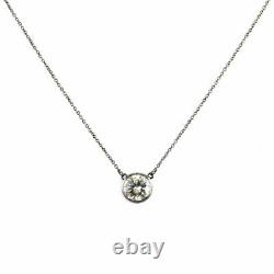 Hand Made Sterling Silver Chain Necklace Bezel Set White Diamond 3 Cts