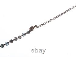 Hand Made Sterling Silver Labradorite and Quartz Crystal Bead Necklace