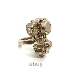 Hand Made Sterling Silver Men's HUGE Shovel Head Motor Ring
