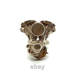 Hand Made Sterling Silver Men's HUGE Shovel Head Motor Ring