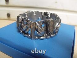 Hand Made Sterling Silver Mexico MOP Wide Bracelet 40.87 Grams Signed Robles