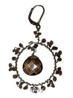 Hand Made Sterling Silver Smoky Quartz Faceted Bead Earrings
