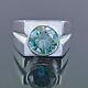 Hand Made Sterling Silver Solitaire Blue Diamond Ring 3.50 Cts
