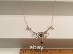 Hand Made Sterling Silver and Black Onyx Necklace