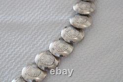 Hand Made sterling silver Concho Link Women's Necklace Vintage 18 3/4