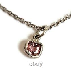 Hand-made 925 Sterling Silver Geometric Bezel Set Pink Rose Burmese Spinel Charm