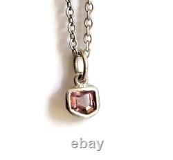 Hand-made 925 Sterling Silver Geometric Bezel Set Pink Rose Burmese Spinel Charm