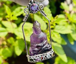 Handmade 925 Sterling Silver Budhha Pendants Made By Natural Amethyst Gemstone