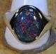 Handmade 925 Sterling Silver Gorgeous Genuine Australian opal Handmade Mens Ring