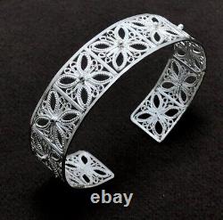 Handmade Filigree Bracelet Jewelry Made of Sterling Silver