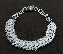 Handmade Filigree Bracelet Jewelry Made of Sterling Silver, Authentic Bracelet