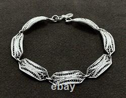 Handmade Filigree Bracelet Jewelry Made of Sterling Silver, Telkari Bracelet