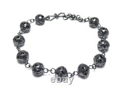 Handmade Oxidized Filigree Bracelet Jewelry Made of 925 Sterling Silver