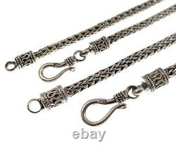 Handmade Solid 925 Sterling Silver Balinese FOXTAIL Chain Necklace Made in Bali