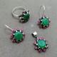Handmade Triple Jewelry Set Made of Sterling Silver, Necklace, Earrings, Ring