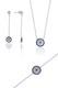 Handmade Triple Jewelry Set Made of Sterling Silver, Necklace, Earrings, Ring