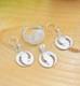 Handmade Triple Jewelry Set Made of Sterling Silver, Necklace, Earrings, Ring