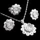 Handmade Triple Jewelry Set Made of Sterling Silver, Necklace, Earrings, Ring
