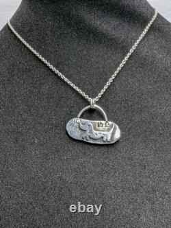 Happy Sausage Dog In The Sun Artisan Hand Made Sterling Silver Necklace. A5e