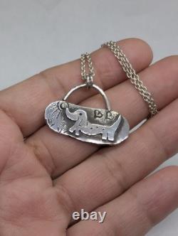Happy Sausage Dog In The Sun Artisan Hand Made Sterling Silver Necklace. A5e