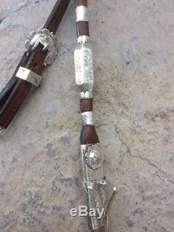 Headstall made by Vogt. Sterling Silver and Leather