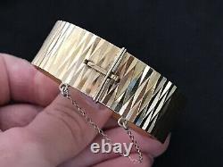 Heavy Vintage 22ct Gold on Sterling Silver Opening Bangle. Made in 1967