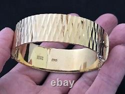 Heavy Vintage 22ct Gold on Sterling Silver Opening Bangle. Made in 1967