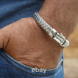 High-Quality Woven Bracelet, made of Solid 925 Sterling Silver