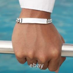 High-quality bracelet with an engravable flat plank made of 925 sterling silver